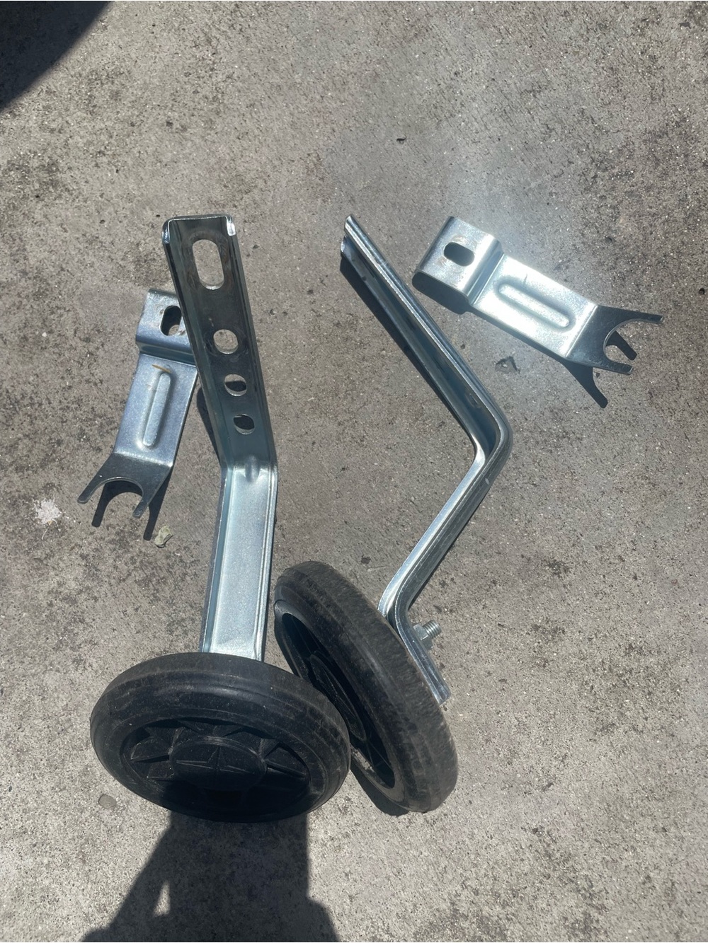 Replacement Bicycle Training Wheels - Black Rubber, Galvanized Steel